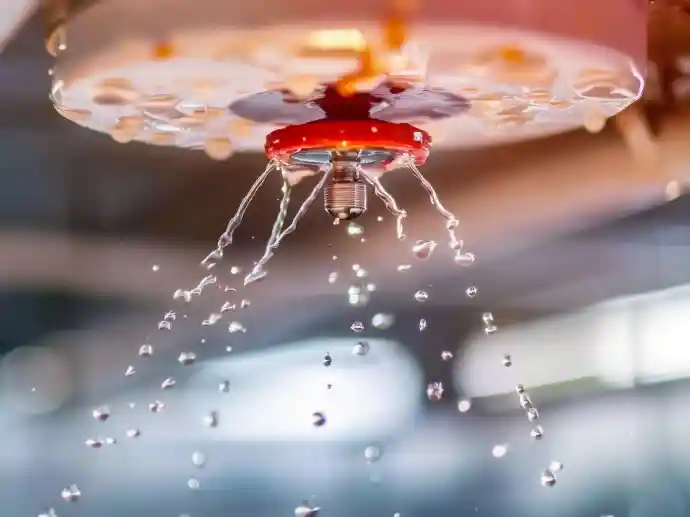 Système sprinkler en fonctionnement